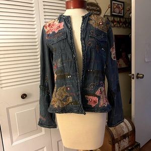 Shabby sheik decorated jacket  Chicos Sz 1